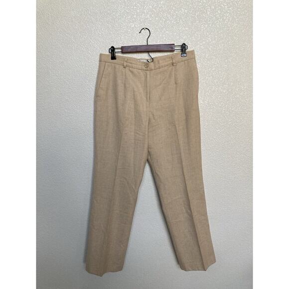 Pendleton Dress Pant Straight Leg Tan Virgin Wool Trousers Lined Women 12 Petite - Picture 1 of 6
